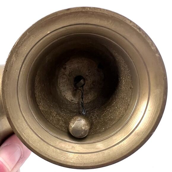 Unique & Rare Vintage Brass Dinner Bell Lighter with Quill Feather Handle - Picture 3 of 5
